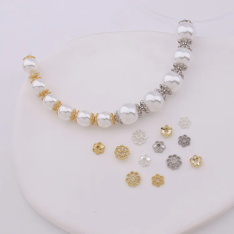 14K18K花托金色珠托花帽手工diy手链项链首饰品材料珍珠隔片配件