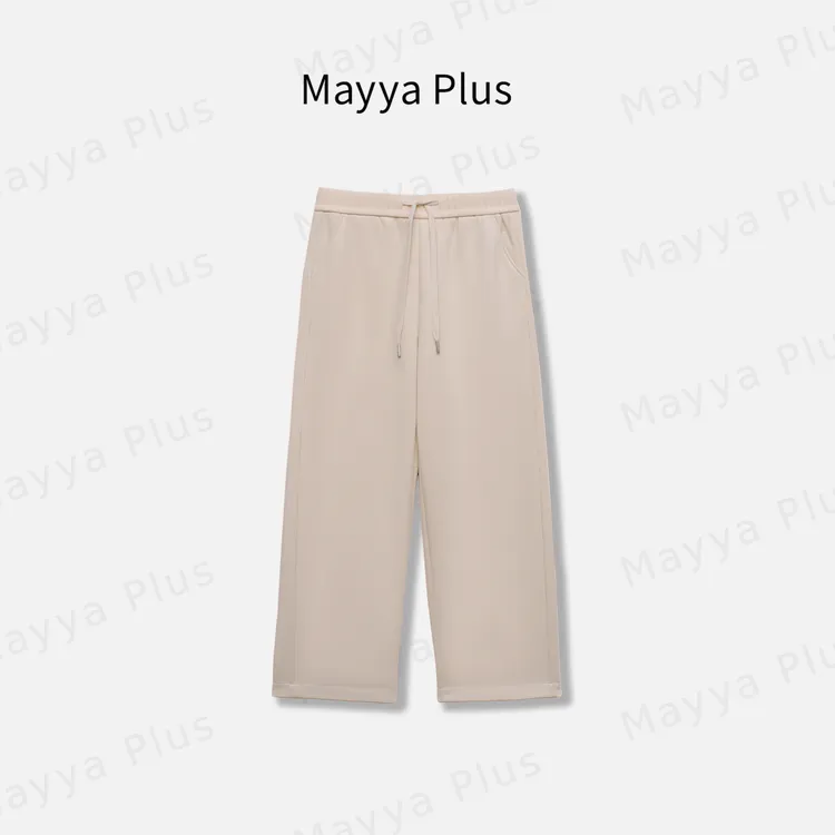 【云朵裤】Mayya Plus麦芽定制秋季流光风抽绳休闲直筒长裤32546167