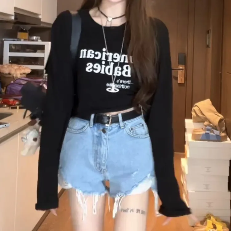 2025新款【时髦名片】百搭休闲字母薄款T恤防晒LK2504112