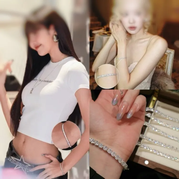 925银手链 网球小排钻手链｜饭版奥地利锆钻手工定制高定男女同款