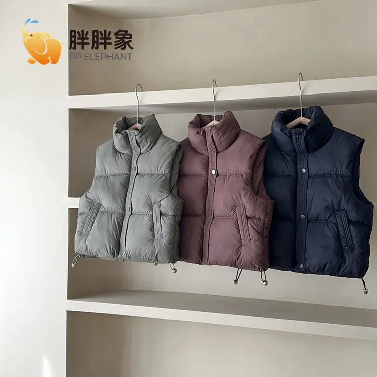 【胖胖象】男女宝韩版洋气马甲2025年秋冬新款无袖立领坎肩外套Q09