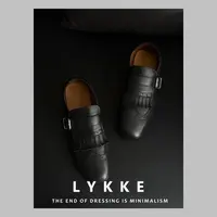 LYKKE 25新款真皮英伦风超软舒适后跟松紧流苏乐福鞋-E502