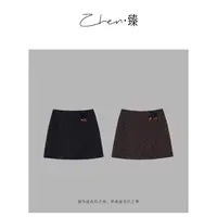 ZHEN.臻 欧货爱心波点进口西装斜纹复合挂坠秋冬A字短裙BQ8878Z
