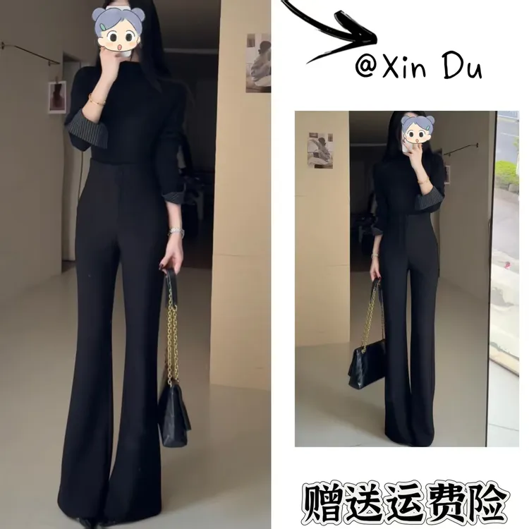 2025秋冬季新款时尚显瘦气质女士网红洋气两件套百搭款D25406