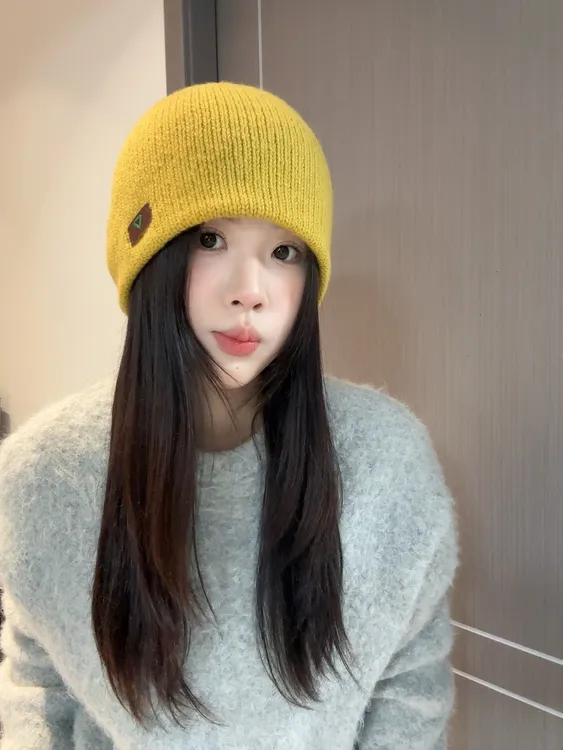 针织帽包头帽ins风休闲无檐极简风冷帽秋冬百搭日系针织帽子