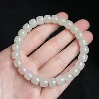 L【玉氏珠宝】和田玉直切手串-约8mm 多样性发一 CAN060908