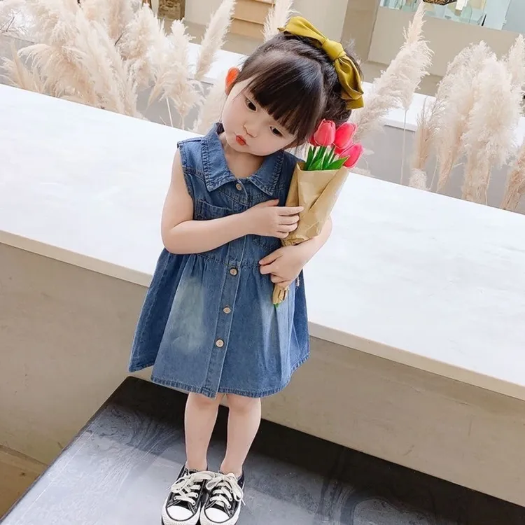 【夏天薄款】2025新款软薄款牛仔连衣裙大中小童洋气背心裙夏天裙