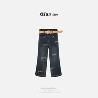 「琥珀琉璃」秋季时尚轻奢百搭小众潮流牛仔裤QXX5NZK6299A(送腰带)