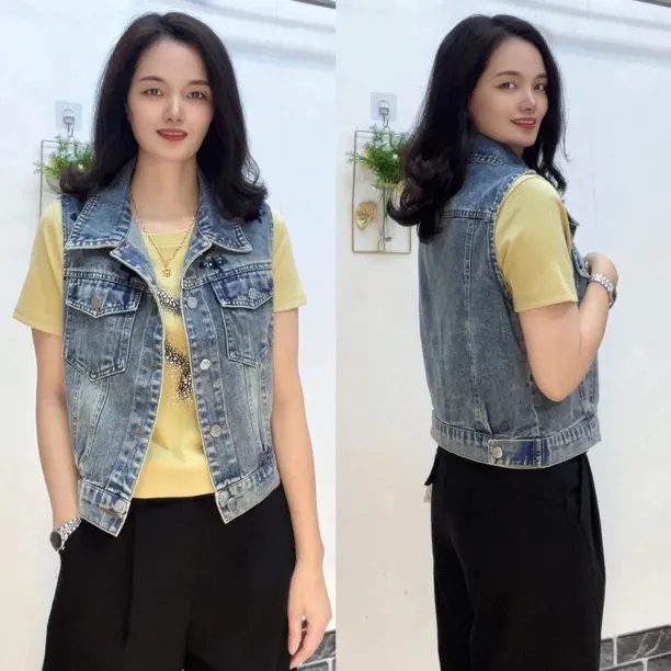 早秋新款牛仔马甲916