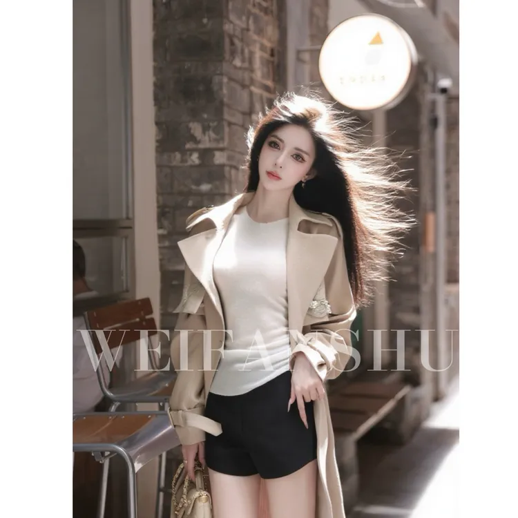 WEIFANSHU/魏凡舒【知性女神】早秋新款高级感气质时尚百搭风衣外套