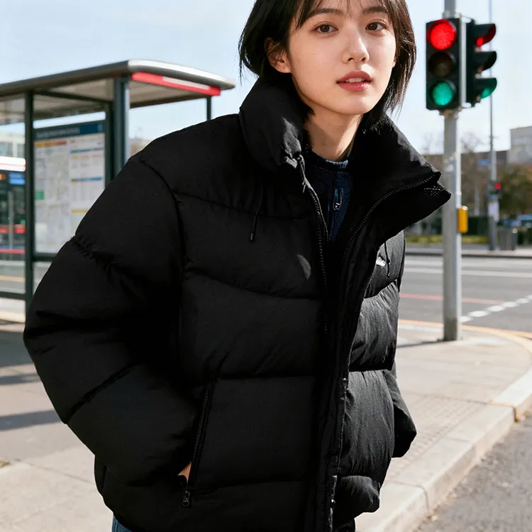 李宁女子2025冬季新款防静电鸭绒加厚保暖百搭短羽绒服AYMV362