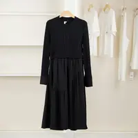 麦迪尚品【unbl】50905203 针织拼接圆领连衣裙春秋品牌折扣女装