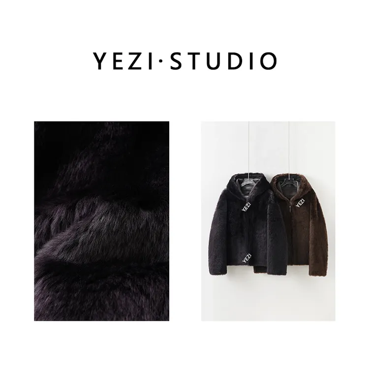 【冬日温暖】土耳其進口拉贡细毛羊绒连帽皮草外套25430032