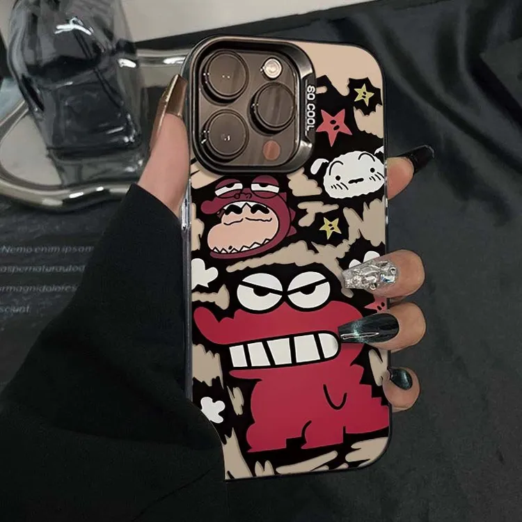 鳄鱼小新适用华为oppo荣耀vivo小米苹果14手机壳13镭射15潮