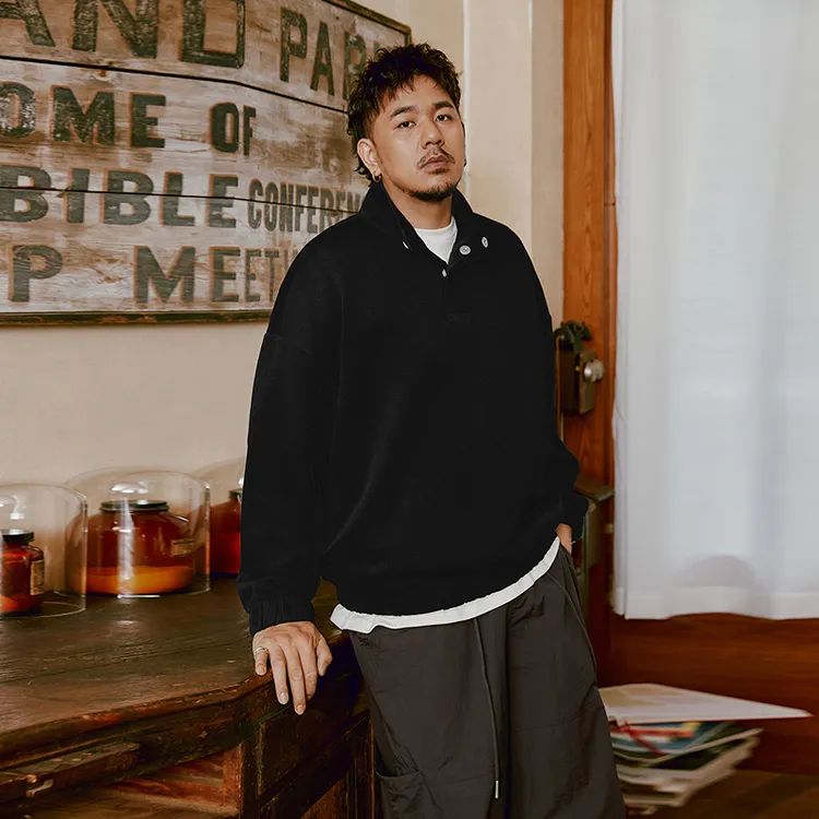 NMAX大码潮牌男装25年秋季新品磁吸扣设计柔软空气感卫衣FNA021