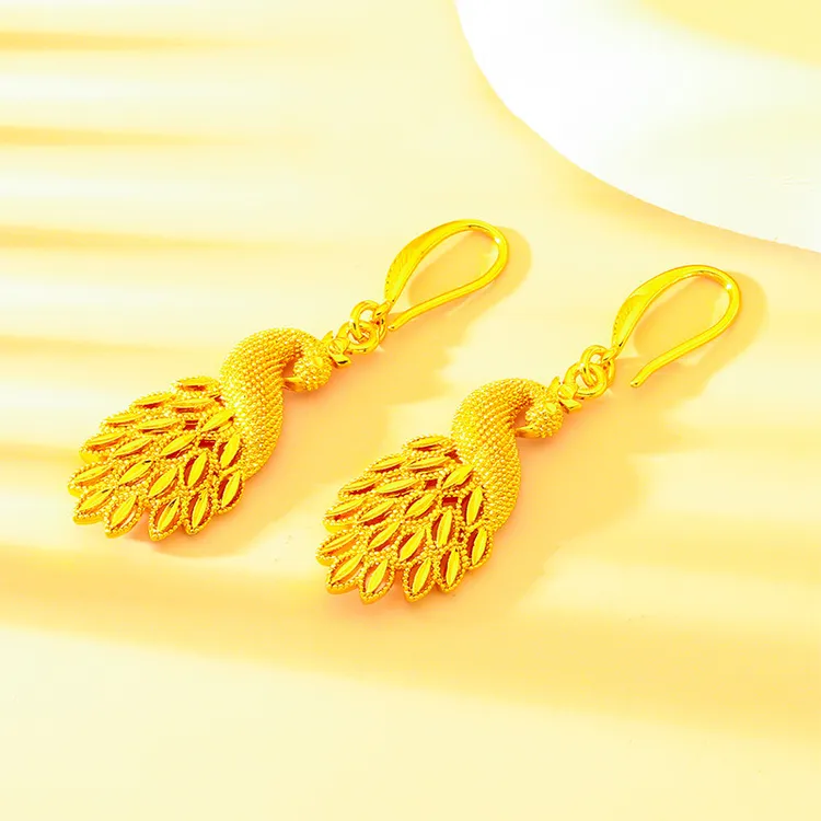 铜合金耳饰 铜合金耳饰 气质女款经典【复古宫廷孔雀耳钩】饰品套装