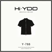 YDD•「Y-788」cleanfitL拉链收腰弹力透气半高领上衣AZ-8018