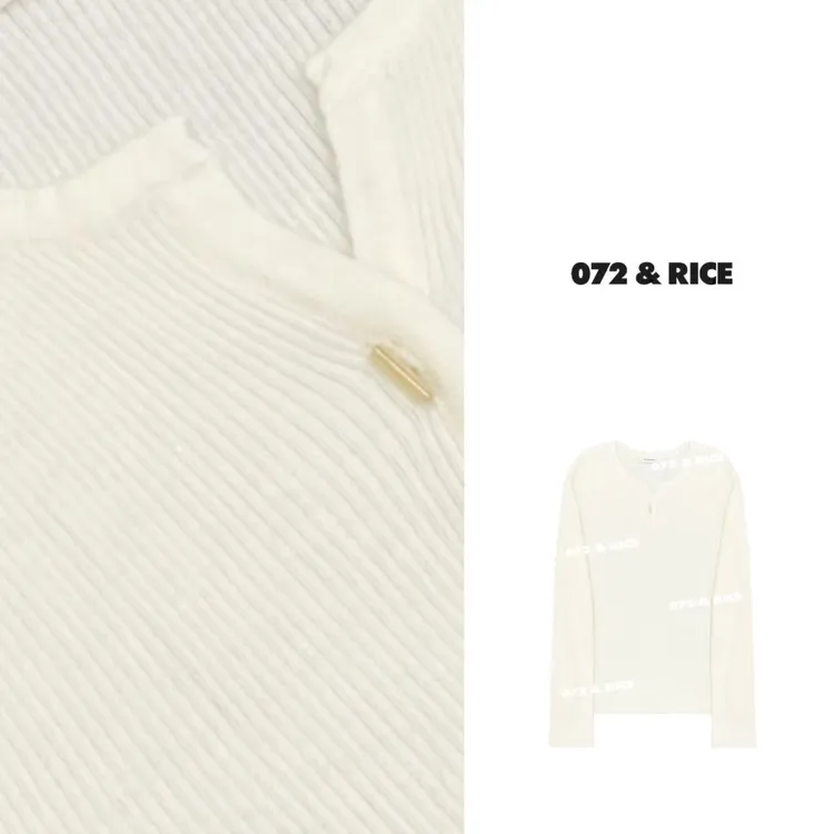 072 & RICE【纸片人】绵羊毛 秋季休闲圆领长袖针织衫 32XY6279