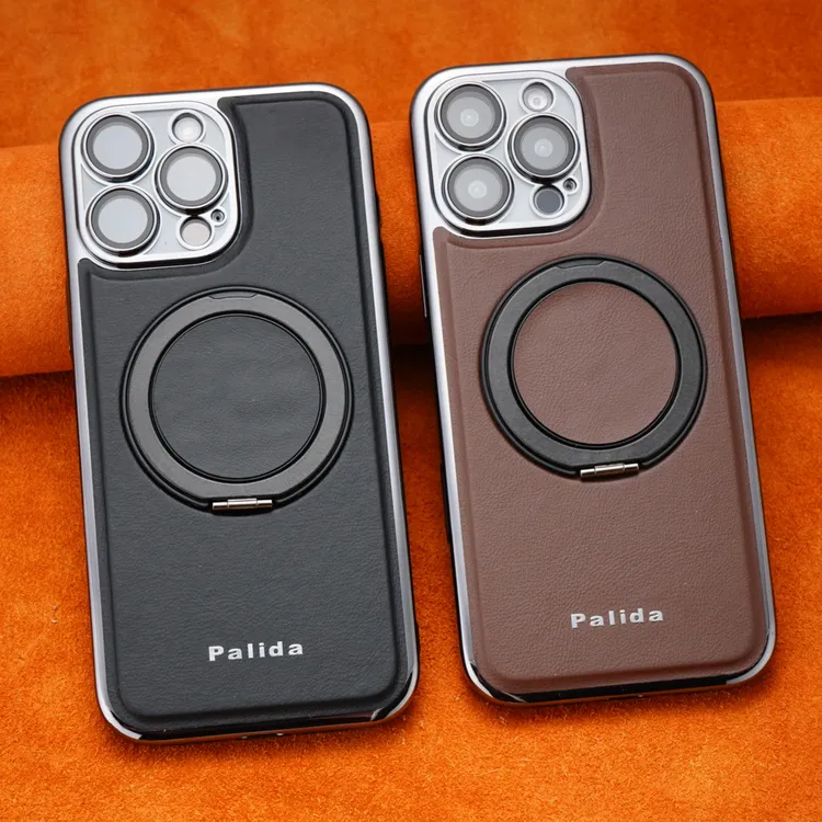 [自带镜头膜]适用苹果16ProMax磁吸旋转支架手机壳iPhone15高档男