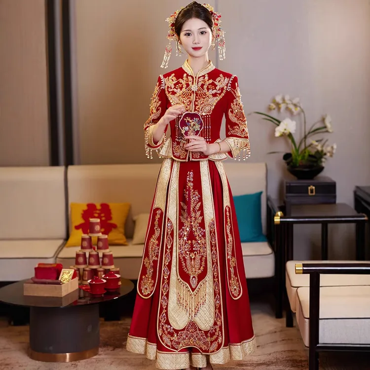 2025新秀禾服婚服2025新款结婚敬酒服婚服婚礼秀禾嫁衣出阁服夏显