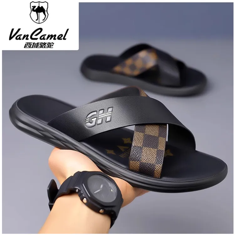 西域骆驼拖鞋男夏季外穿新款网红爆款软底防滑高端越南沙滩凉拖鞋