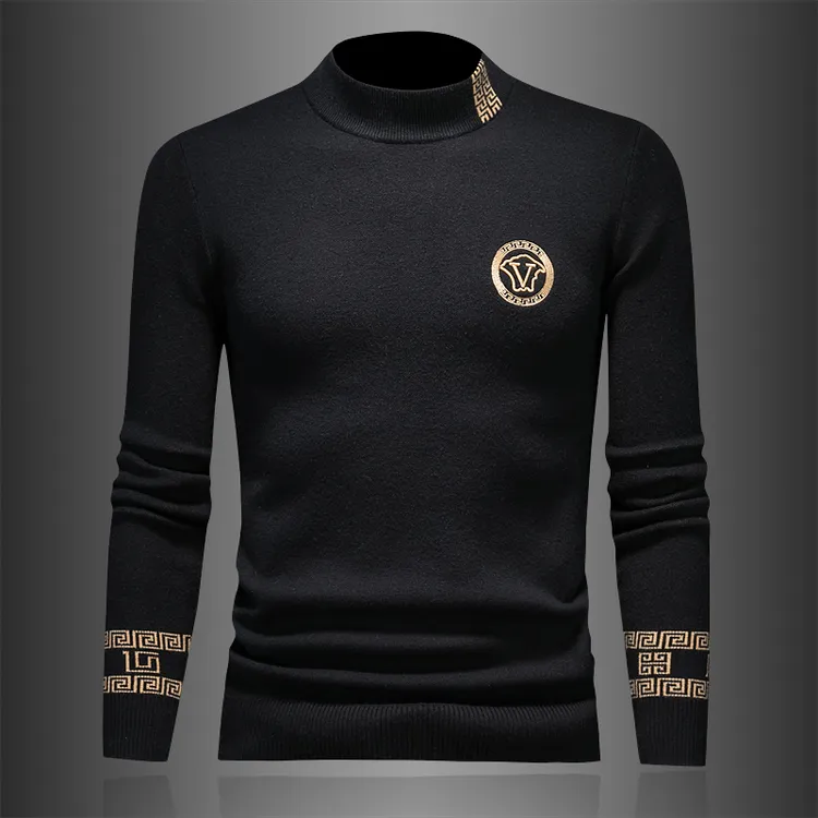 欧货轻ins套头加厚羊毛衫男刺绣毛衣针织衫新款潮牌痞帅炸街男装