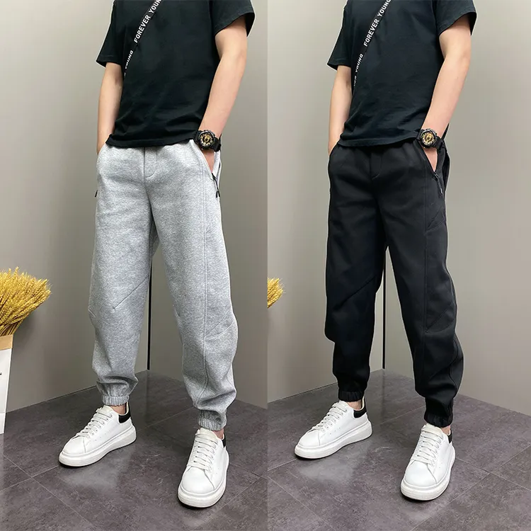 哈伦束脚裤男秋季款高级感脏洗宽松运动裤痞帅百搭弹力休闲九分裤
