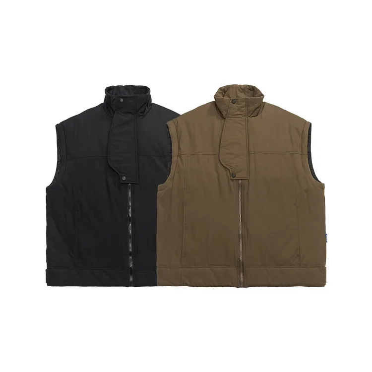 Me Da Igual宽肩立领不规则门襟防水工装棉马甲街头滑板宽松外套