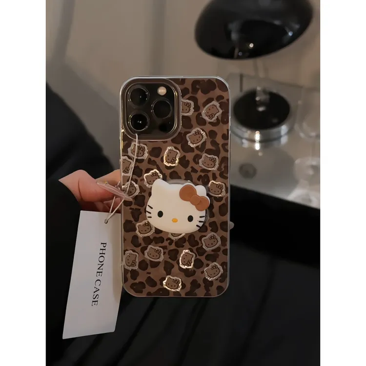 豹纹kitty适用苹果16pro手机壳iPhone15漩涡IMD华为p60小众女荣耀