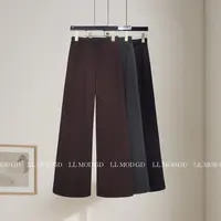 羊绒包裹 冬季百搭松紧腰加绒抽绳直筒垂感羊绒休闲裤YL-263508