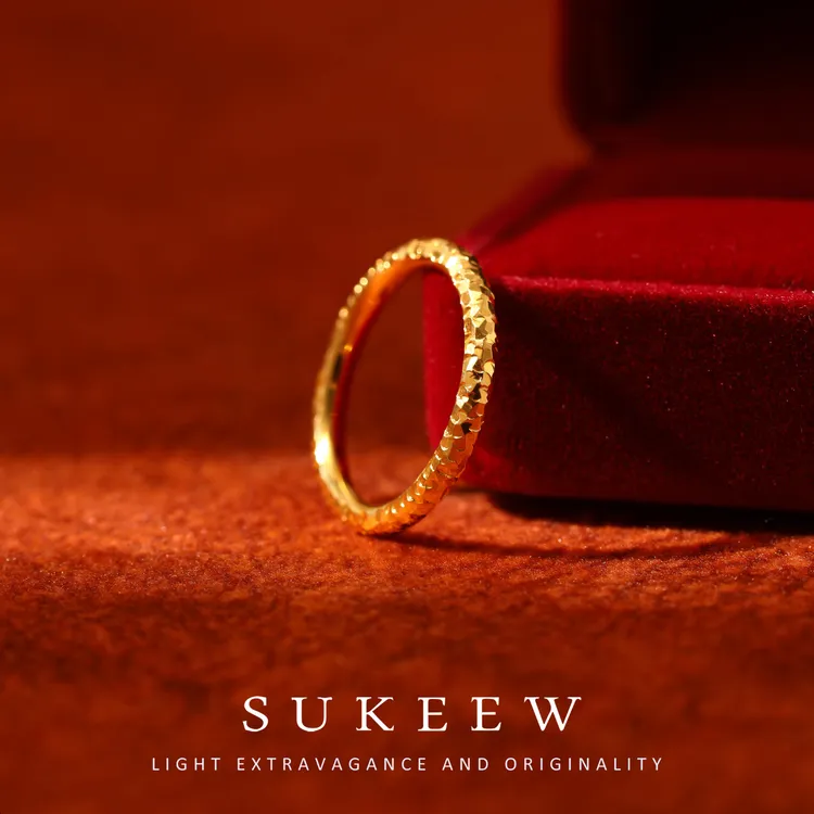 SUKEEW/酥可 镀k金 轻奢碎冰冰百搭戒指493002