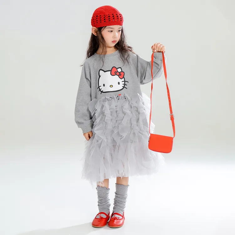 公主裙儿童宝宝HELLO KITTY洋气秋季连衣裙2025新款舒适时尚网纱