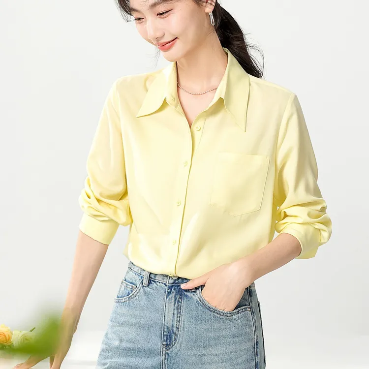 太高级了~质感不易皱垂感显瘦气质正肩衬衫女柔软秋冬叠穿内搭