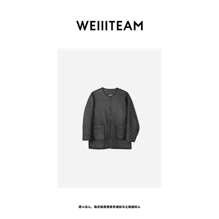 WEIIITEAM “率性皮革”直线绗缝棉服 25161