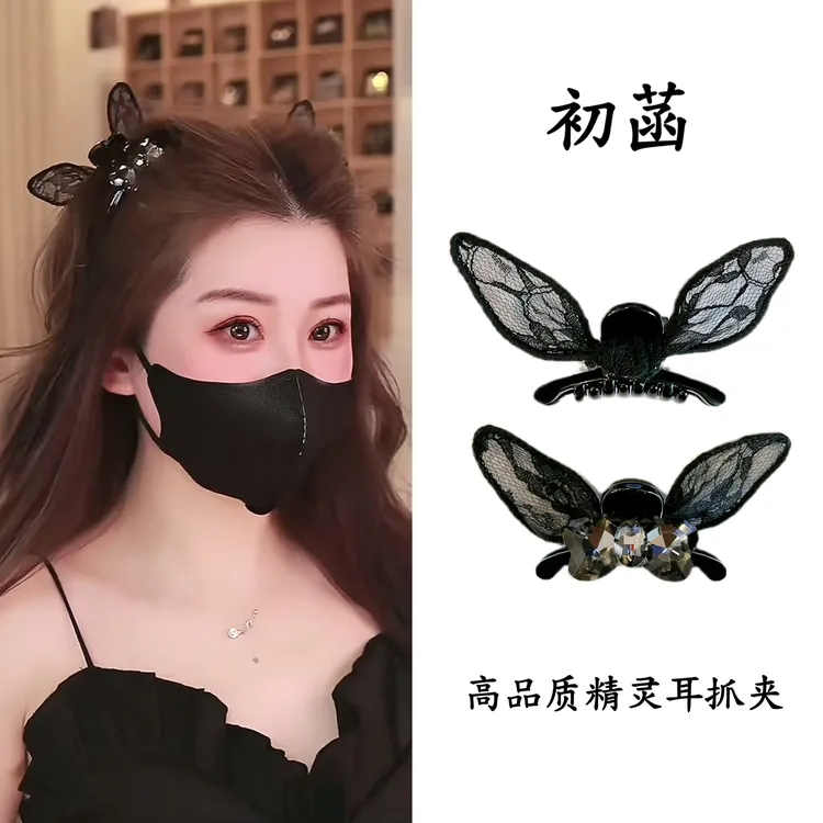 2025新款设计师手作刘海夹侧边夹抓夹蕾丝蝴蝶结发饰发夹