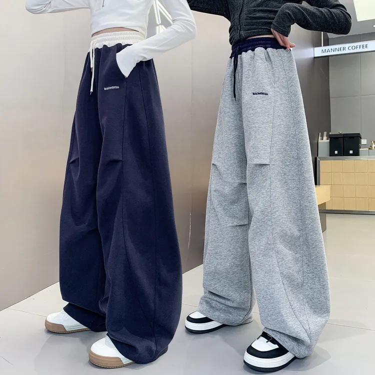 女童裤子春秋初中生2025新款女大童运动裤秋装儿童时髦宽松休闲裤