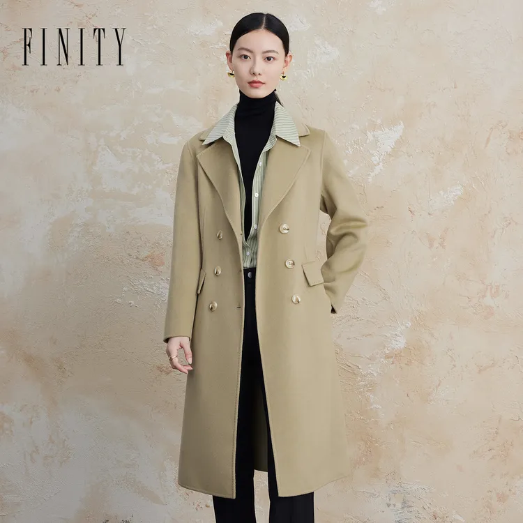 【专属】FINITY 羊毛羊绒混纺经典款气质毛呢外套 F21W9C40D4