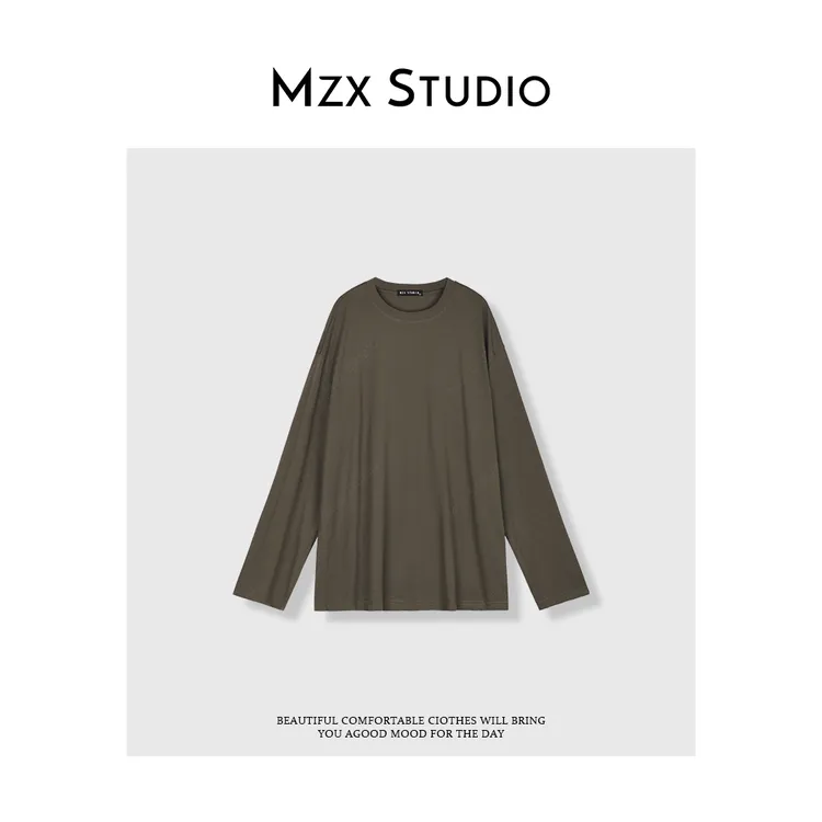 MZX 夏季纯色简约圆领百搭休闲长袖T恤 SY8871-A
