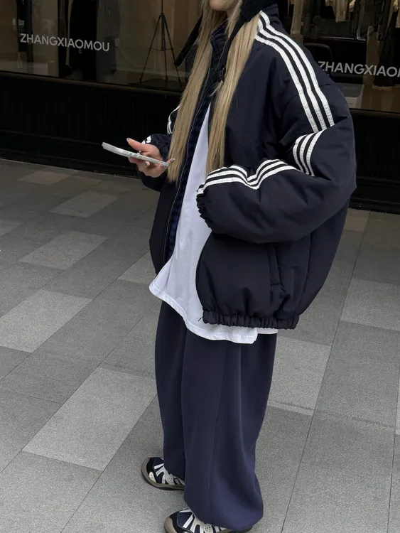 HELLOTANGO《巴系腔调》秋冬复古廓形大版格纹双面穿加厚棉服851106