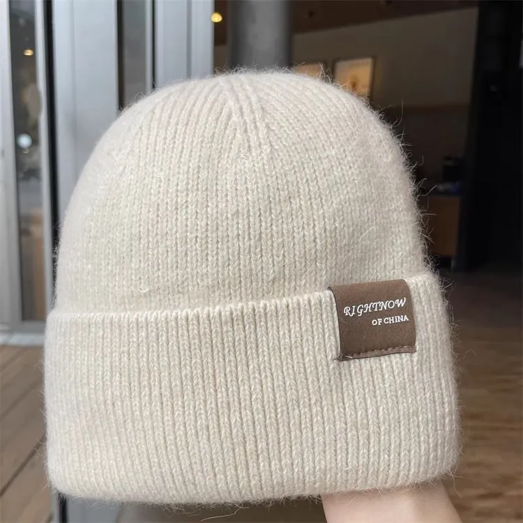 新款针织帽女毛线帽秋冬毛绒防寒保暖帽子韩版加绒百搭包头帽N