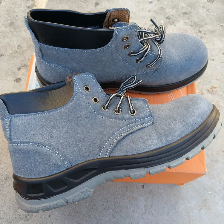 钢包头防砸耐磨透气轻便高帮翻毛牛皮劳保鞋电焊工防护工作鞋