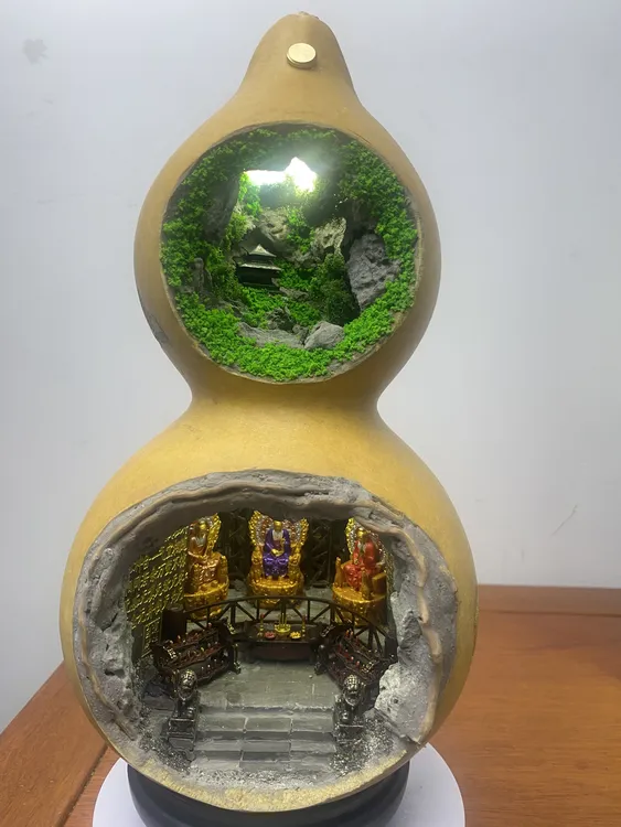 微景观摆件创意装饰品适合桌面玄关书房··三清款手工艺雕刻