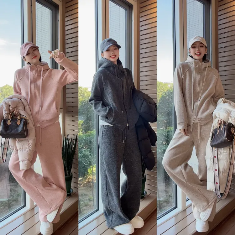 洋气~2025新款穿搭一整套时尚气质休闲连帽套装女26377