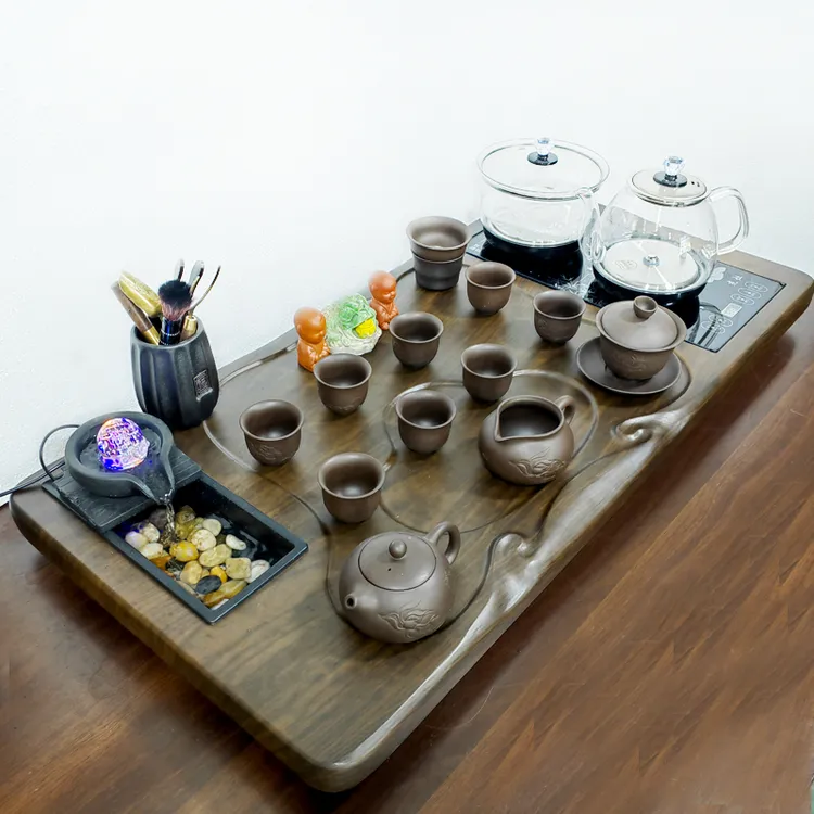 茶具全自动烧水壶一体整套茶盘桌面专用办公室高端泡茶台家用套装