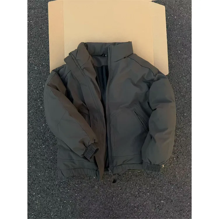 深灰色cleanfit短款飞行员棉服男冬季高级感立领棉衣美式复古外套