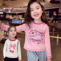 女童长袖T恤秋装2025新款洋气儿童卡通印花上衣小女孩休闲打底衫
