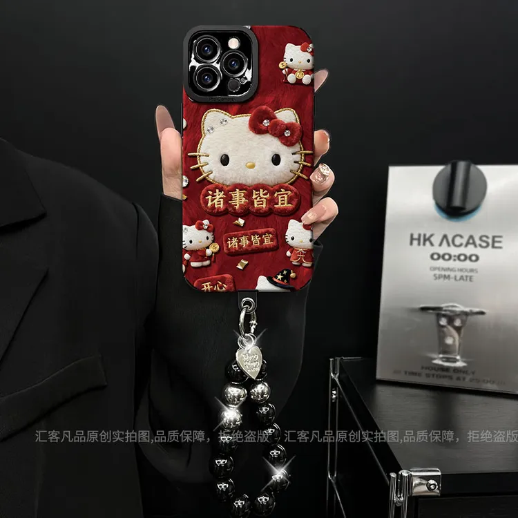 适用【苹果/oppo/华为/vivo/小米】瞳眼贴皮诸事皆宜凯蒂猫手机壳女