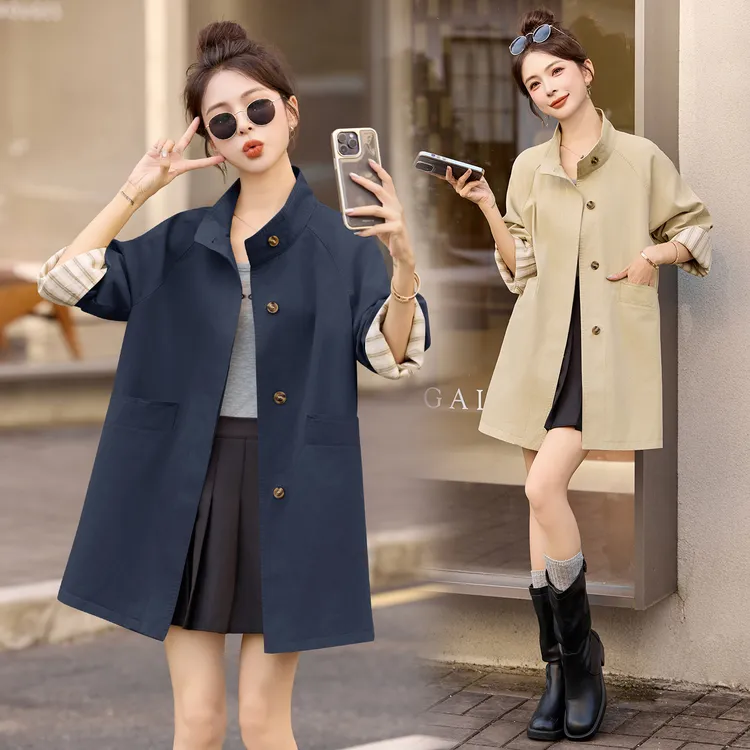 风衣女2025年新款女神范高端大牌卡其色秋天衣服中长款外套女春秋