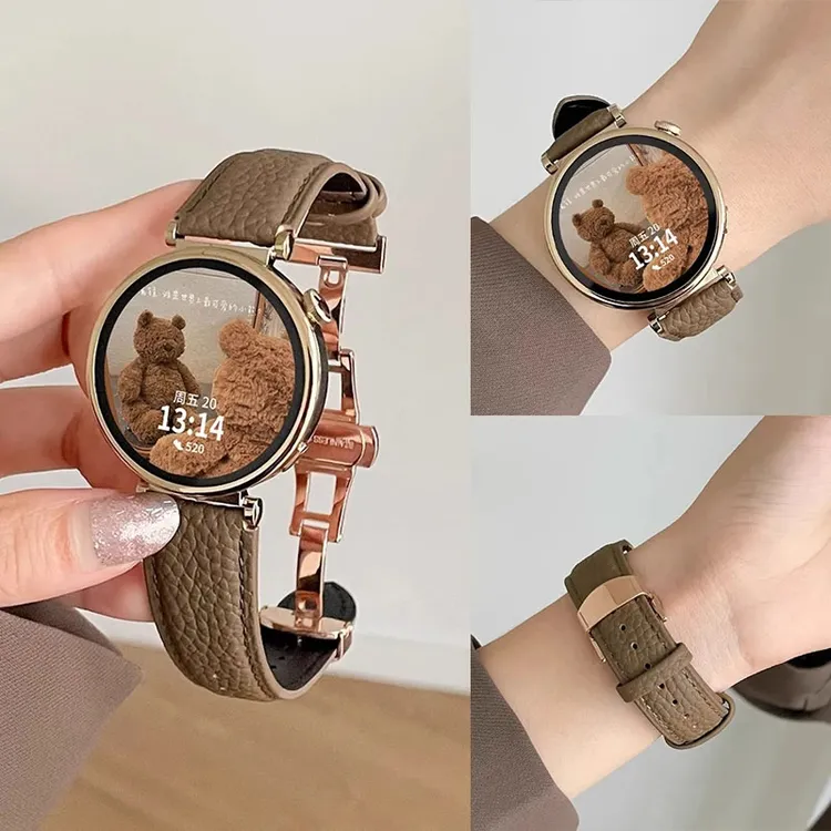 适用华为gt5gt3watch真皮蝴蝶扣gt4Pro荣耀华为表带高级感表带