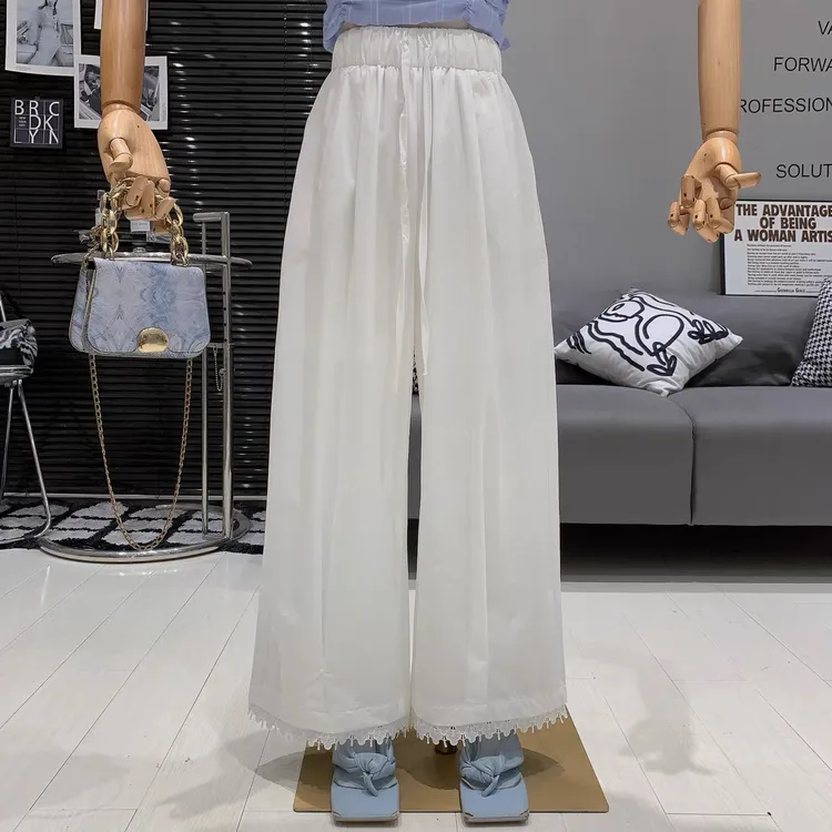 【婷婷家】小个子夏季直筒蕾丝花边休闲裤#1253